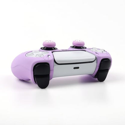 Moonlit Cats with a Loving Heart Controller Skin Compatible with PS5/Playstation 5 Controller, RALAN Protector Case Cover Customised Thumb Grip - color: MCats Purple