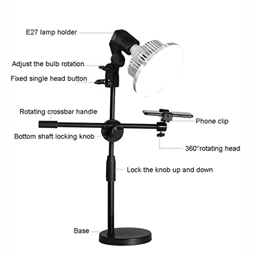 Adjustable 50cm Phone Shooting Bracket Stand with Boom Arm+Super Bright 175W LED Light Photo Studio Kits