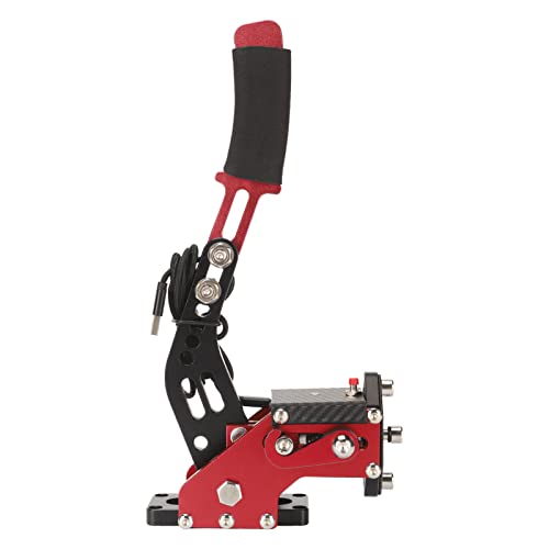Jectse 64 Bit Plug and Play USB Handbrake for Sim Racing Games, Compatible with, and PC, Supports G27 G25 G29 T500 T300, Non for High Accuracy and Longevity (Red)