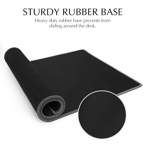 JIALONG Large Gaming Mouse Pad, Extended Mousepad with Grey Stitched Edges, XXL Desk Mat, Big Computer Keyboard Mat for Gaming and Office, 35.4 x 15.7 inches - color: Grey Stitched Edges