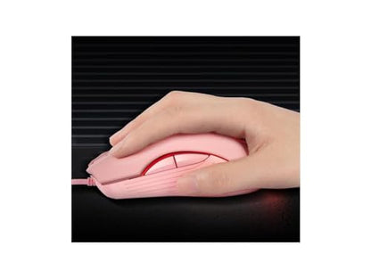 Gaming Wired USB Mouse, 2400DPI 4 Adjustable Levels, Ergonomic Slient Mouse for PC/Desktop/Laptop - Pink Cat