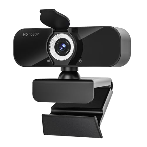 1080P Full Webcam with Microphone, Privacy & Safety Protection, USB HD Computer Web Camera, Plug and Play, for Laptop, Teams, Desktop, Conferencing and Video Calling, 2026 Version(Black)