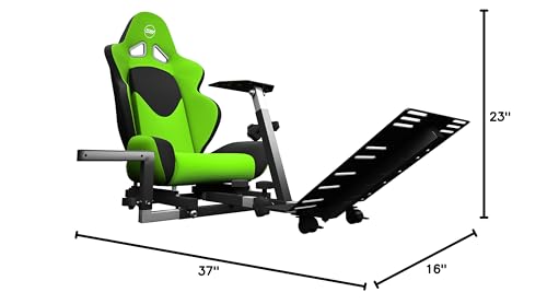 Advanced Racing Seat Driving Simulator Gaming Chair with Gear Shifter Mount Green - color: Green