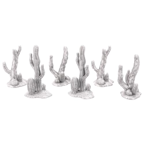 Tabletop Terrain Cactus Scatter Set, 16 Pieces, 28mm Scale, 1-2 Inches Tall