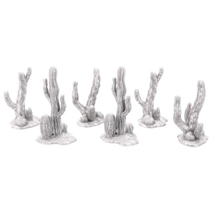 Tabletop Terrain Cactus Scatter Set, 16 Pieces, 28mm Scale, 1-2 Inches Tall