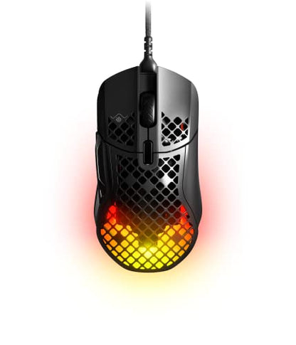 SteelSeries Aerox 5 - Holey RGB Gaming Mouse - Ultra-lightweight Water Resistant Design - 18K DPI TrueMove Air Optical Sensor | TrueMove Air sensor with 9 buttons and 66g weight for precision, speed and durability - style: Wired