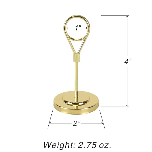 12pcs Gold Premium Table Place Card Holders with Weighted Base Stand and Clip