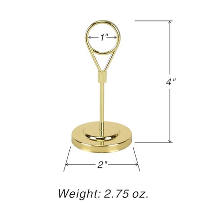 12pcs Gold Premium Table Place Card Holders with Weighted Base Stand and Clip