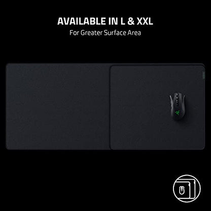 Razer Strider Hybrid Mouse Mat with a Soft Base & Smooth Glide, Black, L | Firm Gliding Surface, Anti-Slip Base, Rollable & Portable, Anti-Fraying Stitched Edges, Water-Resistant, Large - color: Classic Black, size: 15.8L x 17.7W inches