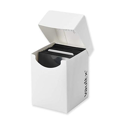 Vault X Large Standard Deck Box with 150 Black Sleeves, fits 100+ Sleeved Trading Cards (White) - color: White