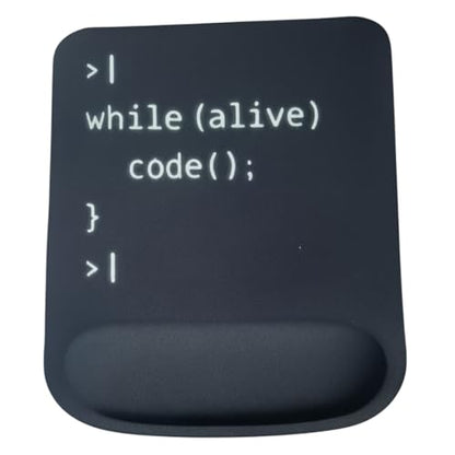 Ergonomic Memory Foam Mouse Pad with Wrist Support, Orange, Ultra-Smooth Surface, Anti-Slip Base (Code, Medium) - color: Code