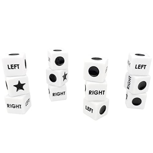 Ahoper Right Left Center Dice Only 12 Dices Prime Dice Game（ six sided ，16mm Standard Size, Easy to Grip）