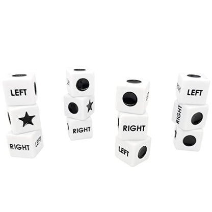 Ahoper Right Left Center Dice Only 12 Dices Prime Dice Game（ six sided ，16mm Standard Size, Easy to Grip）