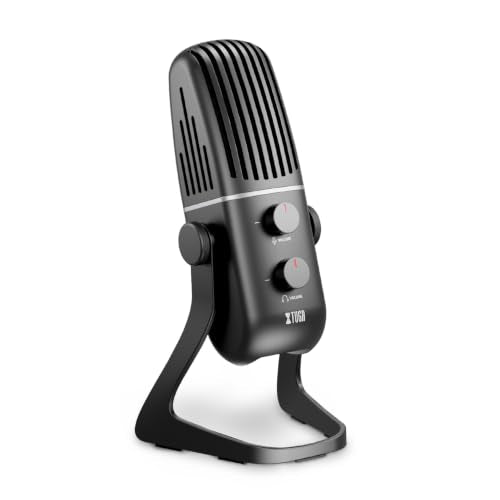 XTUGA X-4 Desktop Condenser Microphone,Metal ASMR Microphone,Streaming Mic | 4-Pattern Pickup Modes,Plug & Play,Zero-Latency Monitor,48kHz/16bit,Gaming Microphone for PC,Stream,Podcast,Studio Recording