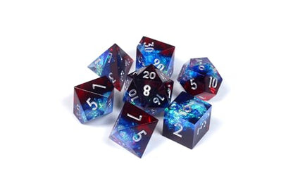 Sharp Edge DND Dice Set – Plasmic Punch Polyhedral Dice in Retro VHS Box – TTRPG Dice Set – Tabletop RPG Accessory (Set of 7) - style: Plasmic Punch