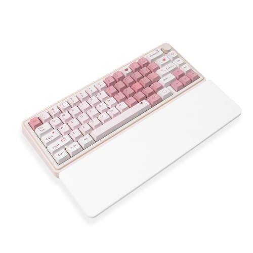 Ergonomic 75% Keyboard Wrist Rest-12.8" Silicone Non-Slip Keyboard Hand Rest, Relief of Hand Pain(White) - color: White