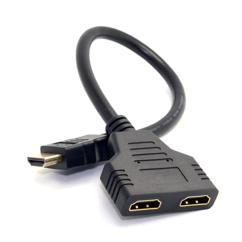 xiwai HDMI 1 in 2 Out Splitter Male to Dual Female Adapter Cable 1 to 2 Way Switch Extension Cord for PC, HDTV, Laptop 1080P - style: Without Power