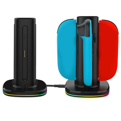 Four Slot Charging Stand Charging Consoles Dock Holder Compatible for NS 2 Dock Station Stand Game Console Station
