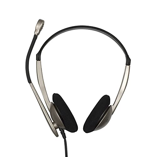 Koss CS100-USB Dual-Sided On-Ear Communication Headset, Beige, USB-A Plug | Speech Recognition, Lightweight Design, Microphone, B2B, Telehealth, Education, Call Centers - style: USB