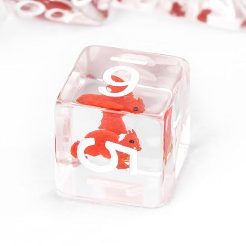 UDIXI DND Dice Set Resin Dragon Polyhedral Dice Set for D&D Tabletop Games | Velvet Storage Bag, DM Gift, for Dungeons and Dragons Role Playing Games Board Games - color: Red Dragon