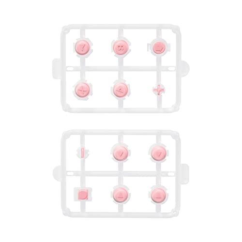 eXtremeRate Replacement Two-Tone Jelly Buttons for JoyCon, Pale Red & Clear w/Symbols Custom Controller ABXY Direction Home Capture + - Keys, DIY Action Face Buttons for Nintendo Switch & Switch OLED - color: Pale Red & Clear