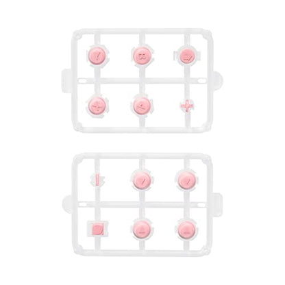 eXtremeRate Replacement Two-Tone Jelly Buttons for JoyCon, Pale Red & Clear w/Symbols Custom Controller ABXY Direction Home Capture + - Keys, DIY Action Face Buttons for Nintendo Switch & Switch OLED - color: Pale Red & Clear