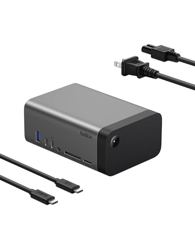 Belkin USB-C Hub 11-in-1 Pro GaN Dock 150W Multi-Port Docking Station with USB-C, USB-A, Ethernet, SD, MicroSD, 3.5mm Port, 4K HDMI Ports for Triple Monitor Display - Compatible with Windows, Laptops