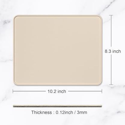 Hsurbtra Mouse Pad, Premium-Textured Square Mousepad 10.2 x 8.3 Inch, Stitched Edge Anti-Slip Waterproof Rubber Pretty Cute Computer Mat for Office Gaming Laptop Women Kids Beige - color: Beige, size: Square Mousepad (10.2" x 8.3")