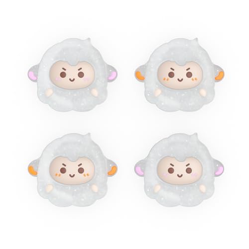 PlayVital Cute Thumb Grip Caps for ps5/ps5 Edge Controller, Joystick Caps for Switch 2 Pro/Switch Pro Controller, Thumbstick Cover for Xbox Series X/S, Elite Series 2, Xbox One - Fuzzy Sheep - color: Fuzzy Sheep
