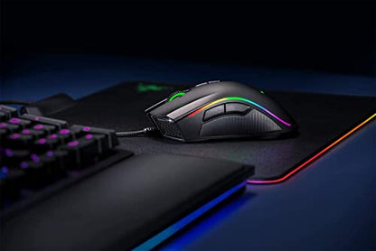 Razer Mamba Elite Wired Gaming Mouse: 16,000 DPI Optical Sensor - Chroma RGB Lighting - 9 Programmable Buttons - Mechanical Switches - style: Mamba Elite