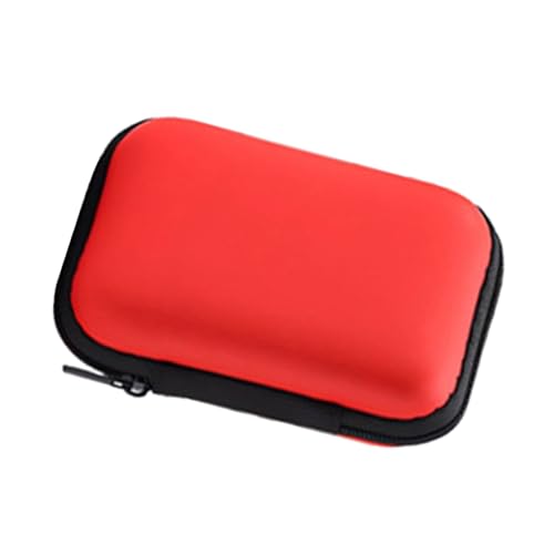 R36S Handheld Gaming Console Bag Shock Proof Portable Travel Carrying Case Storage Box with Pocket - color: red