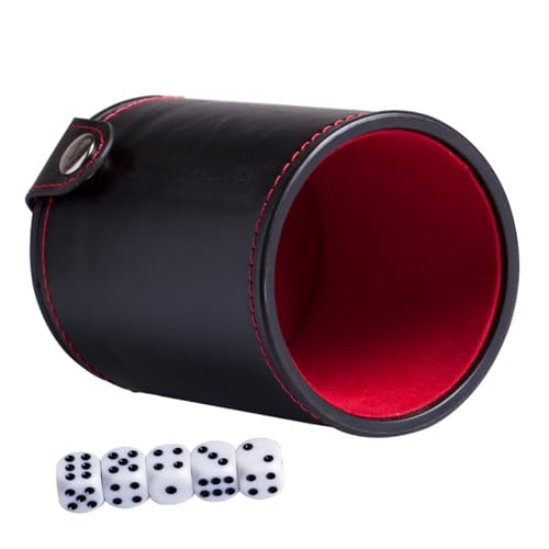 WOONEKY 1set Leather Dice Shaking Cup Lid Professional Dice Storage Container for Games Pu Leather Double-Layer Design for Family Entertainment and Travel