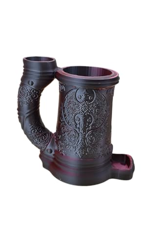 Barbarian Crest Dice Tower with Can Cozy & Storage - DND Dice Tower - Roleplaying Games Accessories - Tabletop RPG Dice Organizer - Dragon Dice Tower for Beer (Black/Red) - color: Black/Red