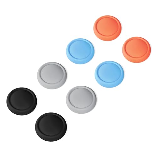 PlayVital Thumb Grips for Nintendo Switch 2, 8-Pack Silicone Joystick Caps for Joycon 2 Accessories, Comfort Thumbstick Grip Covers - Black & Gray & Blue & Orange - color: Black & Gray & Blue & Orange