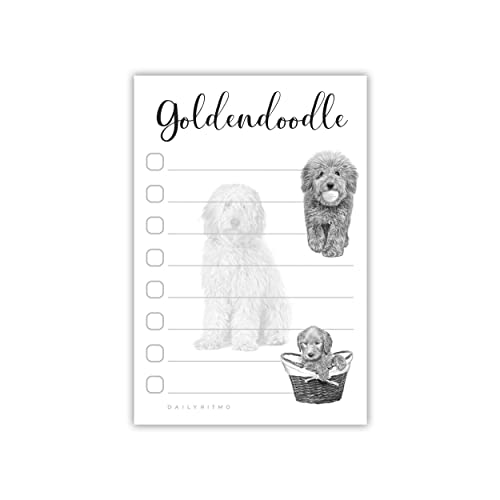 Goldendoodle Puppies Sticky to Do List Notepad - Goldendoodle Stationary School Supplies for Goldendoodle Mom | Goldendoodle Gifts for Goldendoodle Lovers | 4" x 6" 50 Pages - size: Goldendoodle
