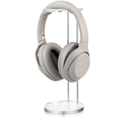 Xuhal Acrylic Headphone Stand Headset Holder for Desk, Clear Gaming Headset Stand Universal Headphone Holder for Desktop Display, with Metal Hardware(Round) - style: Round