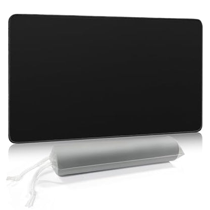 FROGIGO Solid Color TCG Playmat with Carry Bag, 24 x 14 in, 3mm Thick Stitched-Edge Card Game Mat, Non-Slip Rubber Base, No-Logo Play Mat for Trading Card & Tabletop Games - Midnight Black - color: Midnight Black
