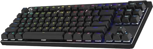 Logitech G PRO X TKL Lightspeed Wireless Gaming Keyboard (Tactile) - Black | Lightspeed wireless, Ultra-Portable Tenkeyless Design, LIGHTSYNC RGB, PBT keycaps, Tactile Switches - color: Black, size: TKL - Wireless, style: Tactile