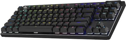 Logitech G PRO X TKL Lightspeed Wireless Gaming Keyboard (Tactile) - Black | Lightspeed wireless, Ultra-Portable Tenkeyless Design, LIGHTSYNC RGB, PBT keycaps, Tactile Switches - color: Black, size: TKL - Wireless, style: Tactile