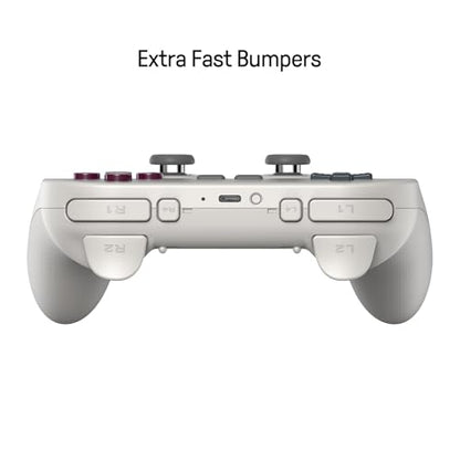 8Bitdo Pro 3 Bluetooth Controller with Charging Dock - G Classic | Swappable ABXY Buttons, TMR Joysticks, Hall Effect Triggers, Back Buttons, Switch/Switch 2, Windows, Apple, SteamOS, Android - color: G Classic