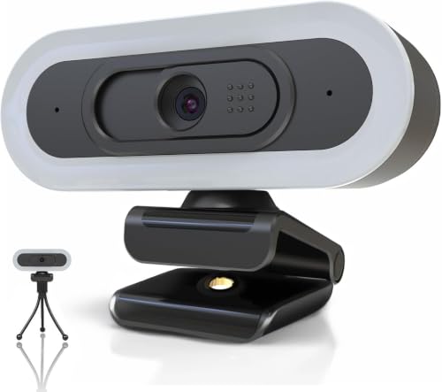 W4 2K Autofocus Webcam with Dual Mics & LED Light | , 1080P 60fps/2K 50fps, USB Streaming Camera for PC, Laptop, Switch 2, Desktop - Plug and Play - color: Black-W4 2K Autofocus