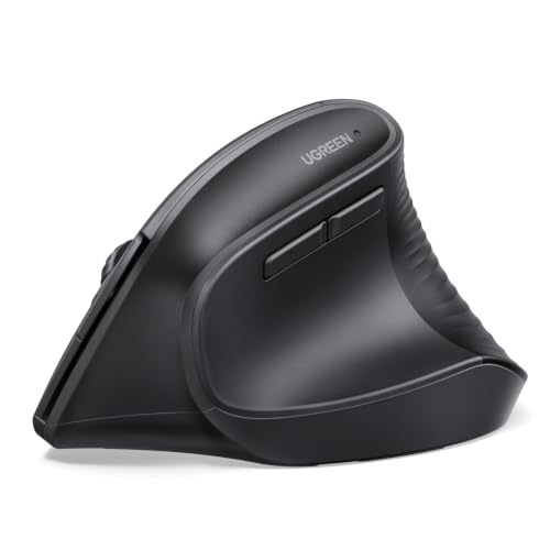 UGREEN Ergonomic Wireless Mouse, Bluetooth & 2.4G Wireless, Quiet Clicks | 1000/1600/2000/4000 DPI, Up to 3 Device Connectivity, 6 Buttons, Multi-system compatibility, for Laptop, Desktop, PC