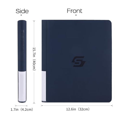 Snekdy Top loader Binder, 9 Pockets Top Loader，Holds 360 Top Loaders cards, Card binder with Sleeves for card in 3 x 4 inches color smooth Zipper PU Leather (Blue) - color: Blue