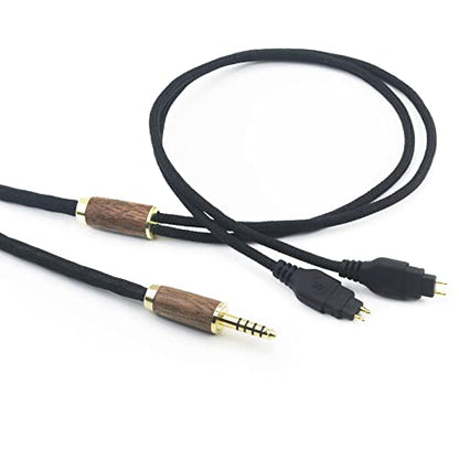 NewFantasia 4.4mm Balanced Cable Replacement Cable Compatible with Sennheiser HD600 HD650 HD580 HD660S HD58X HD660S2 HD6XX Headphone 7N OCC Copper Silver Plated Cord Walnut Wood Shell
