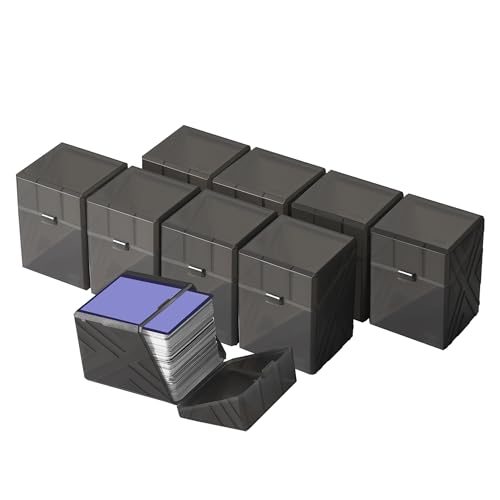 Brappo 9 Pack Card Deck Boxes for 200+ Standard Size Card Storage Box, Clear Commander Card Deck CaseCompatible MTG, Trading Cards, Sport Cards.(No Cards) (Black, 9 pack) - color: Black, size: 9 pack