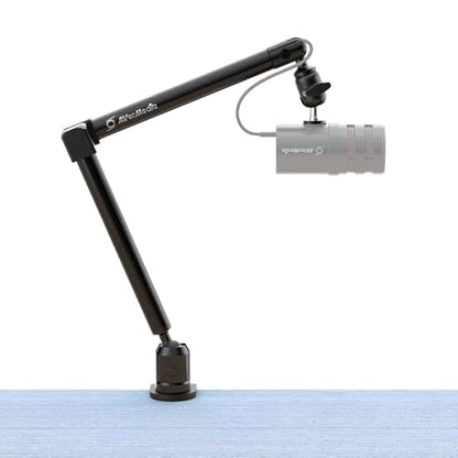 AVerMedia Mic Arm with Desk Clamp, Fully Adjustable Boom Arm, 1/4” to 5/8” Adapter, Heavy Duty Mic Stand for Studio, Podcast, Gaming, including both High & Low Profile Mic Arm setups- FLEXI go BA311L