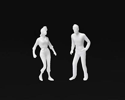 DS. DISTINCTIVE STYLE 100Pcs 1:50 Scale Figures Unpainted Assorted Poses Miniature 1/4 Scale Model People for Architectural Layout Project O Scale Model Trains Railroads Home Bonsai Decor