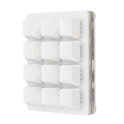 12 Key Programmable Macro Keyboard, One Handed Mechanical Gaming Keypad with Hot Swappable Red Switches, USB C Wired Mini Macropad for PC, Customizable RGB Backlit - color: White