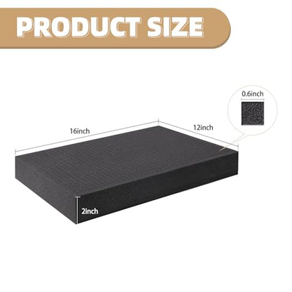 4 Pack Pre-Cut Pick & Pluck Polyurethane Foam Sheets,16×12×2in Gun/Game/Tool Box Protective Insert Foam