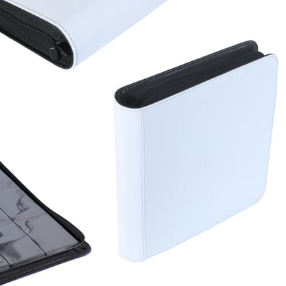 1200+ Pockets Trading Card Binder, 12-Pocket Card Ablum Compatible with MTG,Sports Cards & Other Standard Size Trading Card (WHITE) - color: Card Binder 12 Pocket White